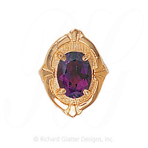 GS451 AMY - 14 Karat Gold Amethyst Slide 